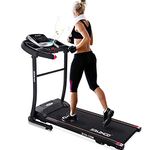 Sparnod Fitness STH-1200 Treadmill for Home Use - Effortless Setup, Powerful 3 HP Peak DC Motor, Speed up to 12km/hr, Supports Users up to 100 kg, 12 Preset Workouts, Manual Incline, Music Speakers