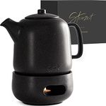 Steinzeit Teapot (Black, 44 oz with warmer)