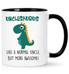 Joymaking Uncle Gifts from Niece Nephew, Coffee Mug Gifts for Nncle Birthday Gift Christmas Thanksgiving Fathers Day Best Nncle Gifts Unclesaurus Mug - Like a Normal Uncle, but More Awesome!