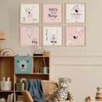 PAPER PLANE DESIGN Kids Room Decoration Framed Poster – Nursery Wall Art - Inspirational Quotes Paintings For Girls Classroom Bedroom - Gift items for kids. Set Of 6 (10 x 10 Inch) (A4)