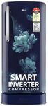 LG 201 L 5 Star Inverter Direct-Cool Single Door Refrigerator (GL-D211HBCZ, Blue Charm, Base stand with drawer)