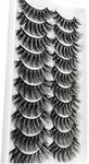 Dorischen 5D Fluffy Long False Eyelashes Faux Mink Lashes Natural ThickFalse Eyelashes Curly Soft False Eyelashes Reusable Cosmetics Tool -10 pairs/box