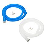 sourcing map Universal Air Conditioner Drain Hose 18mm ID 5.3ft Thickened with Clamp for AC Units Washing Machine, Blue White