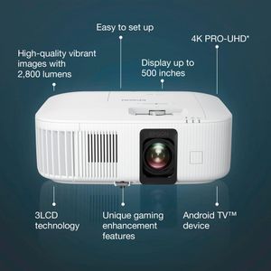 Epson 4K PRO-UHD Android TV Projector – 2,800 Lumen Home Cinema