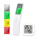 Medical Grade Clinical Digital Infrared Thermometer for Adults and Kids, Baby Thermometer with Fever Alarm Fast and Accurate,Ideal for Whole Family (HFS-1000+Thermohygrometer)