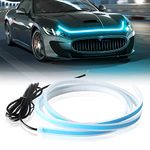 Chemini 70 Inch Led Strip Lights for Car Hood Universal Daytime Running Light Strip 12V Flexible Headlight Waterproof Car Engine Cover Decoration 1pcs (Ice-Blue)