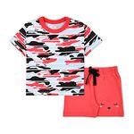 ARIEL Baby Boys & Baby Girls Cotton Printed Round Neck Half Sleeve T-Shirt & Short Trendy Summer Clothing Sets (AR-BHALFSS-1824-STRMILCATRD_Multicolor_18-24 Months)