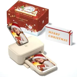 HPRT 4x6 Photo Printer for iPhone & Android, with 20 Sheets & 1 Ribbon, Portable Picture Printer for Phone, Dye Sublimation, Home Use, Ideal Gift, Beige (Christmas Packaging)