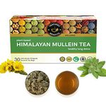 TEACURRY Himalayan Mullein Tea (30 Tea Bags, 1 Month Pack) - Helps In Immunity, Lung Detox And Respiratory Health | Mullein Tea For Lungs, Green Tea, 110 Gram