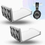 Exquis Arc Headphone Holder Gaming Headset Hanger Wall/Desk Vertical Mount Head Phone Hook Headphone Stand (White: Pack of 2)