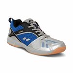 Nivia Appeal Badminton Shoes for Mens | Non-Marking Round Sole with Breathable mesh with PU Coated Synthetic Upper for Sports, Badminton, Volleyball, Squash, Table Tennis (Blue/Silver), 03