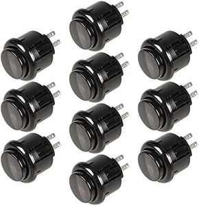 EG STARTS 10 x 24 mm pulsador microinterruptor incorporado reemplazar para Sanwa OBSF-24 Taster Arcade Joystick Mame Jamma Games Negro Colores