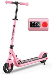 FanttikRide C9 Trottinette Électrique pour Enfants 1,2 m - 1,6 m, 10/16 km/h, Autonomie de 8 km, Écran LED, Hauteur Réglable, Pliable et Légère, pour Enfants jusqu'à 60 kg, Rose