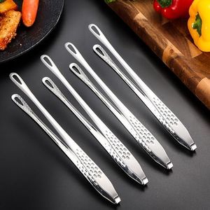 NASHRIO stainless Steel Grill Tongs 4-Pack: Korean and Japanese Barbecue Tongs, Kitchen Food Tweezers, Cooking Clamp (11inch/28cm)