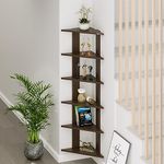 BLUEWUD Braine Engineered Wood Multipurpose Wall Decor Floating & Free Standing Shelf Display Rack Decorative Hall Décor for Living Room Home Furniture (6 Triangle Shelves) (Wenge)