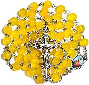 GeekTenet Rosary Beads Chaplet Red Green Natural Agate Rosery Catholic gifts, Zinc, Agate