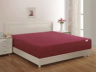 Springtek 100% Waterproof Mattress Protector | Premium Cotton Mattress Bed Cover | Breathable and Non-Allergenic Ultra Soft Fitted Bed Protector | 78x72 Inch, King, Maroon