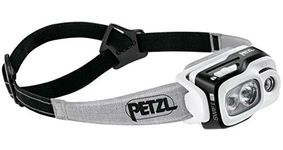 PETZL Swift RL Multi-Beam Unisex Head Torch - Jet, 900 Lumen/Wearable Light Headlamp Run Walk Hike Bright LED Winter Lamp Sport Cycling Outdoor Emergency Safety Headband Camping Reactive Lighting