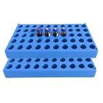 2PCS Vial rack, single blue holds 50 standard 12 mm 2 mL vials, stackable, 1.5ml 2ml Tube Rack Centrifuge Tubes Rack