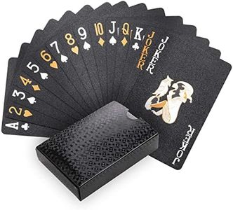 ZIENVE Black Playing Cards, Classic Waterproof Plastic Playing Cards, Decks of Cards, Premium Cool Poker Cards Games with Unique Bright Colors for Family Game Parties, Black Diamond