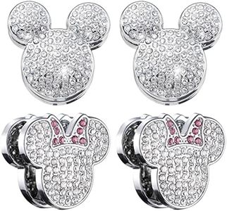 Pangpai Bling Car Hooks, Cute Rhinestones Car Organizer Interior Accessories, Car Dashboard Decorations Hook for Grocery Bags Umbrellas Handbag Purse (4 Pack)