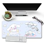 Cute Anime Kitty Mouse Pad Large Gaming Mouse Pad Extended XXL Keyboard Desk Accessories Mat for Desk Office Computer Laptop (Cinnam, 35.4 x 15.7 inches)
