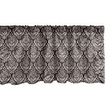 Ambesonne Damask Window Valance, Byzantine Pattern with a Modern Design Traditional Tile Flower, Curtain Valance for Kitchen Bedroom Decor with Rod Pocket, 54" X 12", Grey Charcoal