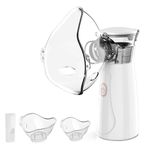 Nebuliser Machine for Adults & Kids, Portable Handheld Inhaler, Ultrasonic Rechargeable Nebulizer with 2 Masks & Mouthpiece, Easy to Use & Clean, Silent Nebuliser for Home & Travel