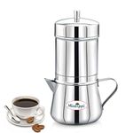 Missippi Stainless Steel 250 ml 2 in 1 Mocha Drip Coffee Maker/Steel Coffee Filter - Size 2