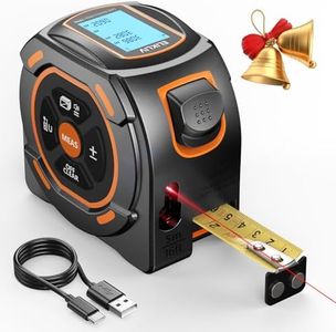 Laser Tape Measure 2-in-1, 197Ft Laser Distance Meter & 16Ft Digital Tape Measure, with LCD Display, Pythagorean Mode, Area/Volume Calculation, USB-C Rechargeable for Woodworking and Construction