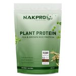 NAKPRO NUTRITION Plant Protein (Pea & Brown Rice Protein) | 1kg - Chocolate | 25.2g Protein | Trustified Certified | All Essential Amino Acids