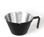 carrottimes Stainless Steel Espresso Cups, Espresso Accessories, Double Spout Metal Measuring Cup with Dual Scale, Espresso Shots Cup with Handle, Coffee Bean Weighing (Matte Black),3.4OZ/100ML