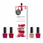 FACESCANADA Faces Canada Pack Of 4 Nail Enamel Gift Box Combo (8Ml X 4) | High Shine Nail Polish Set For Women | Glossy Finish | Quick Dry