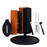 Vinyl Record Cleaner, 7-in-1 Record Cleaning kit - Soft Velvet - Nylon Microfiber Brush - Cleaner Fluid - Label Protector - Air Blower Cleaner - Stylus Brush - Brush for Velvet for Records Albums