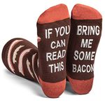 Lavley If You Can Read This, Bring Me Funny Socks - Novelty Gifts for Men, Women and Teens, Bacon, One Size