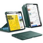 ESR for iPad Air 11 Inch Case M4/M3/M2 (2026/2025/2024), iPad Air 5th/4th Gen (2022/2020), Vertical Stand Cover, Multi Stand Angles, Ultra-Stable Case with Pencil Holder, Flip Series, Green