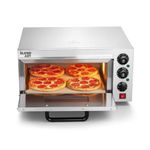 Blend Art Commercial Electric Pizza Oven 2000W | Single Deck Countertop | 16×16 Stone | 50–350°C Temp Control | Timer | Stainless Steel Pizza Maker for Restaurant, Café & Bakery