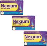 Nexiumm Control Heartburn and Acid Reflux Relief Tablets, 20 mg, Pack of 3, 21 Tablets, (3X 7 Tablets)