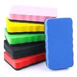 Molain Magnetic Whiteboard Eraser, 6 Pack Dry Eraser Chalkboard Erase Erasers with Thick Felt Pad White Board Cleaner Students Home Office School, Blue, Red, Yellow, Green, Pink, Black