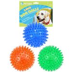 petizer 3 Pack 2.5”/3.5”Squeaky Dog Toy Balls, Floating Dog Pool Balls, Spiky Dog Balls Water Toys, Durable Interactive Fetch Toys for Puppy, Dog Chew Toys for Teething (2.5", Small Dog)