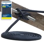 1/2" x 25' - Dark Navy - (2 Pack) - Double Braided Nylon Dock Line - for Boats up to 35'