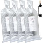 Wine Bottle Protector 4pcs Reusable Bubble Cushion Wrap Sleeves Multi-Layered Wine Bottle Bags 18x48cm for Airplane Travel Transport Safety Shipping Boxes Packaging