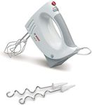 Bosch MFQ3530 Hand Mixer, 2 Whisks, 2 Stainless Steel Dough Hooks, Dishwasher Safe, 5 Levels, 450 W, White/Grey