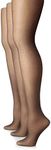 No Nonsense womens Control Top Pantyhose With Sheer Toe, Off Black, B