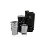 Stanley Adventure Pre-Party Shot Glasses Set + Hip Flask - BPA-Free Stainless Steel Flask - Alcohol Gifts Set - Dishwasher Safe - Matte Black