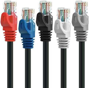 Mediabridge CAT6 Ethernet Patch Cable (5 ft) RJ45 Connectors with Gold Plated Contacts (10gbps) (5-Pack - 5 Foot) (Multicolor)