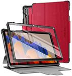 Poetic Explorer for Samsung Galaxy Tab S7 (2020) / S8 (2022) 11 inch Tablet Case, Full Body Triple Layers Tough 360 Degree Stand Smart Cover with Built-in Screen Protector and S Pen Holder, Red