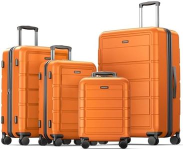 SHOWKOO Luggage Sets Expandable PC+ABS Durable Suitcase Double Wheels TSA Approved Lock 4pcs, Family Set-Orange