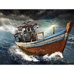 5D Diamond Painting Kit for Adults Kids Square Drill Fishing Boat Seascape 50x70cm DIY Diamond Painting Kits Full Drill Crystal Rhinestone Embroidery Cross Stitch Art Gift Home Wall Decor(20x28in)