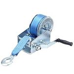 Boat Trailer Winch, 3200lbs Heavy Duty Portable Hand Winch with Hook & Blue Strap, Professional Carbon Steel Gear Hand Crank Winch for ATV, Boat, Trailer, Marine, SUV, UTV, RV, Yacht, Ship